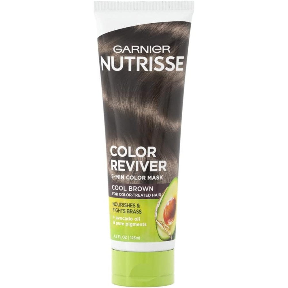 Garnier Nutrisse Color Reviver 5 Minute Nourishing Color Hair Mask Treatment For Color Treated Hair Cool Brown 125 Milliliters