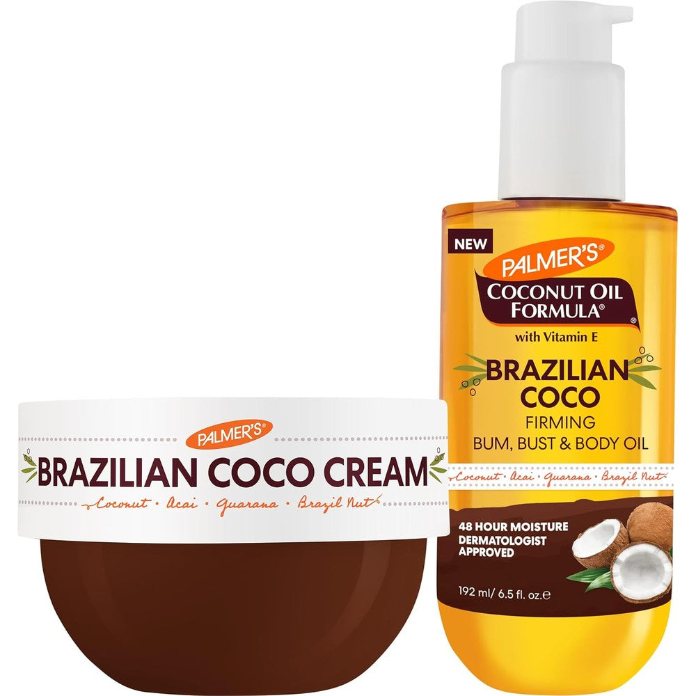 Palmer's Coconut Oil Formula Brazilian Coco Firming Skin Care Duo Whipped Body Butter 8.8 Ounces And Body Oil 6.5 Fluid Ounces