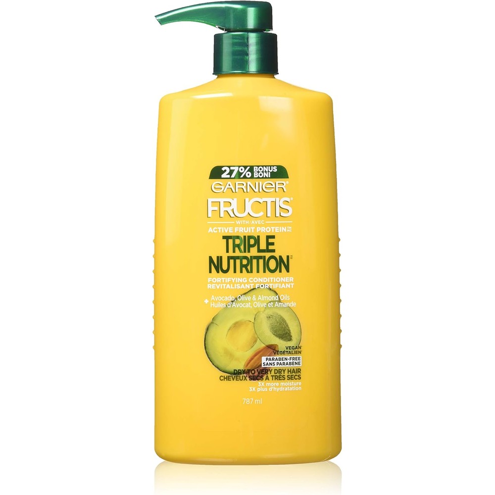 Garnier Fructis Triple Nutrition Fortifying Conditioner With Avocado Olive And Almond Oils 787 Milliliters