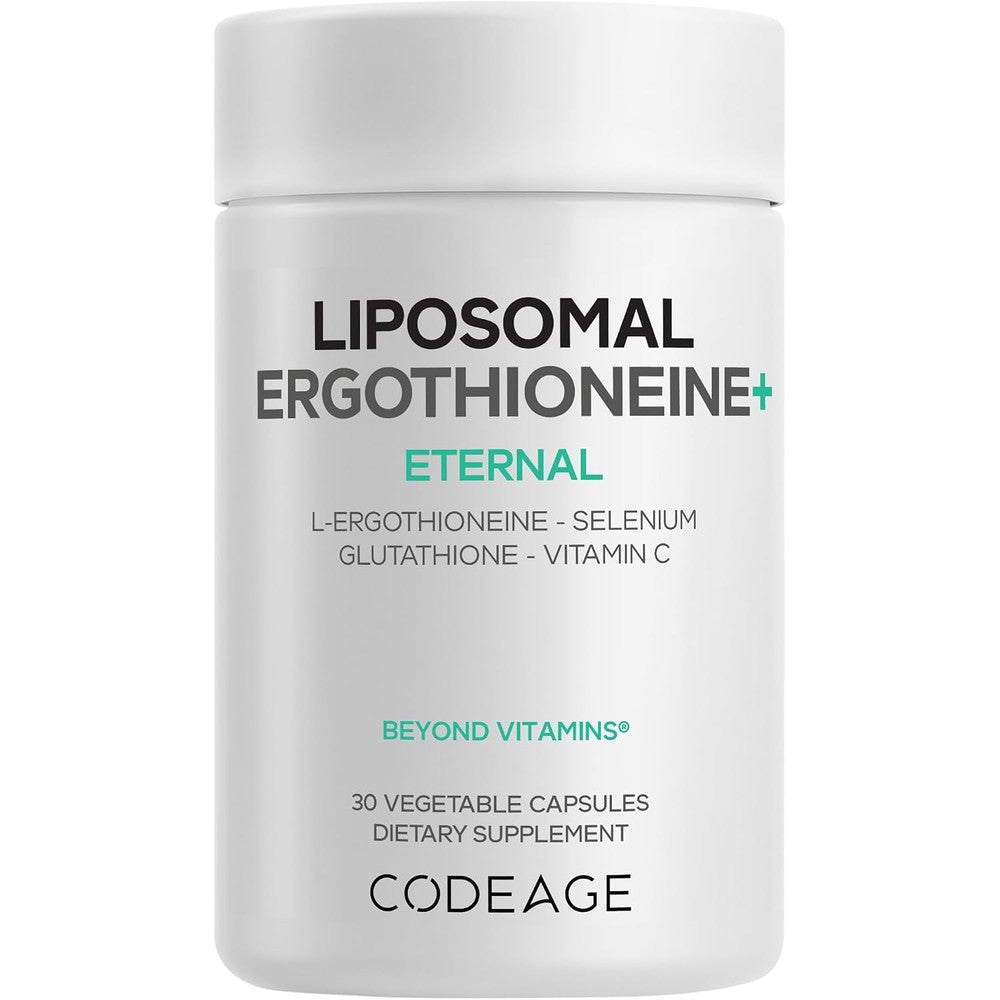 Codeage Liposomal Ergothioneine Plus Glutathione Vitamin C And Selenium 30 Vegetable Capsules Healthy Aging And Antioxidant Support