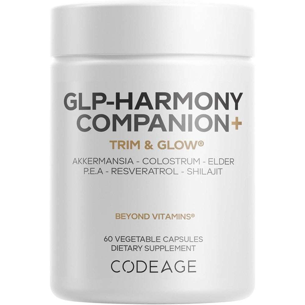 Codeage GLP-Harmony Companion Supplement GLP-1 Agonist Support Lion's Mane Pea Colostrum Shilajit Akkermansia 60 Capsules