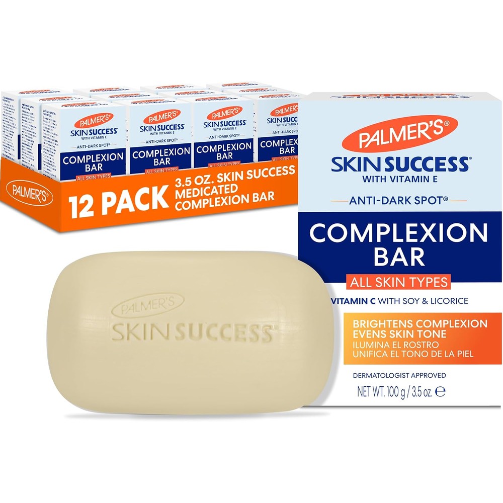 Palmer's Skin Success Anti-Dark Spot Complexion Bar, Brightening Cleansing Soap with Vitamin C, 3.5 Ounce (Pack of 12)