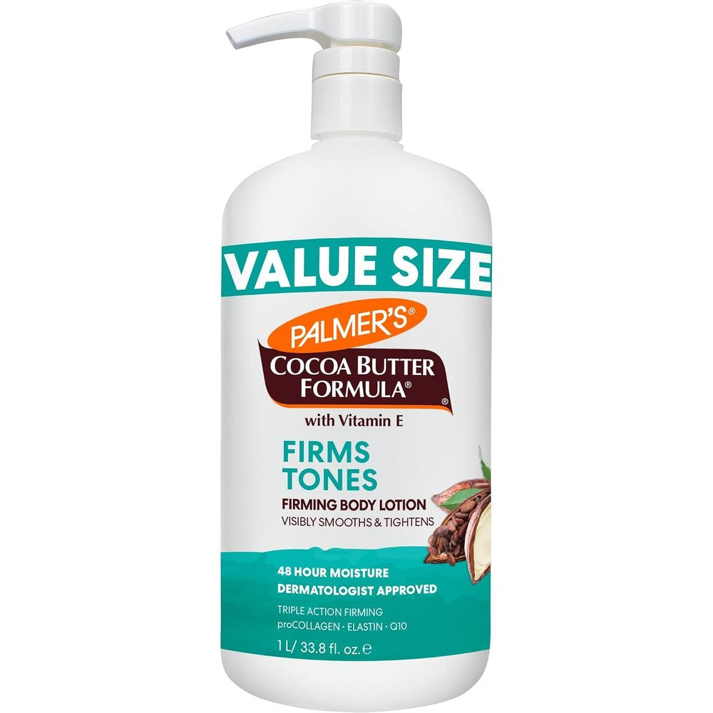 Palmer's Cocoa Butter Formula Skin Firming Body Lotion Toning And Tightening Moisturizer With Collagen Elastin Q10 And Vitamin E 33.8 Fluid Ounces
