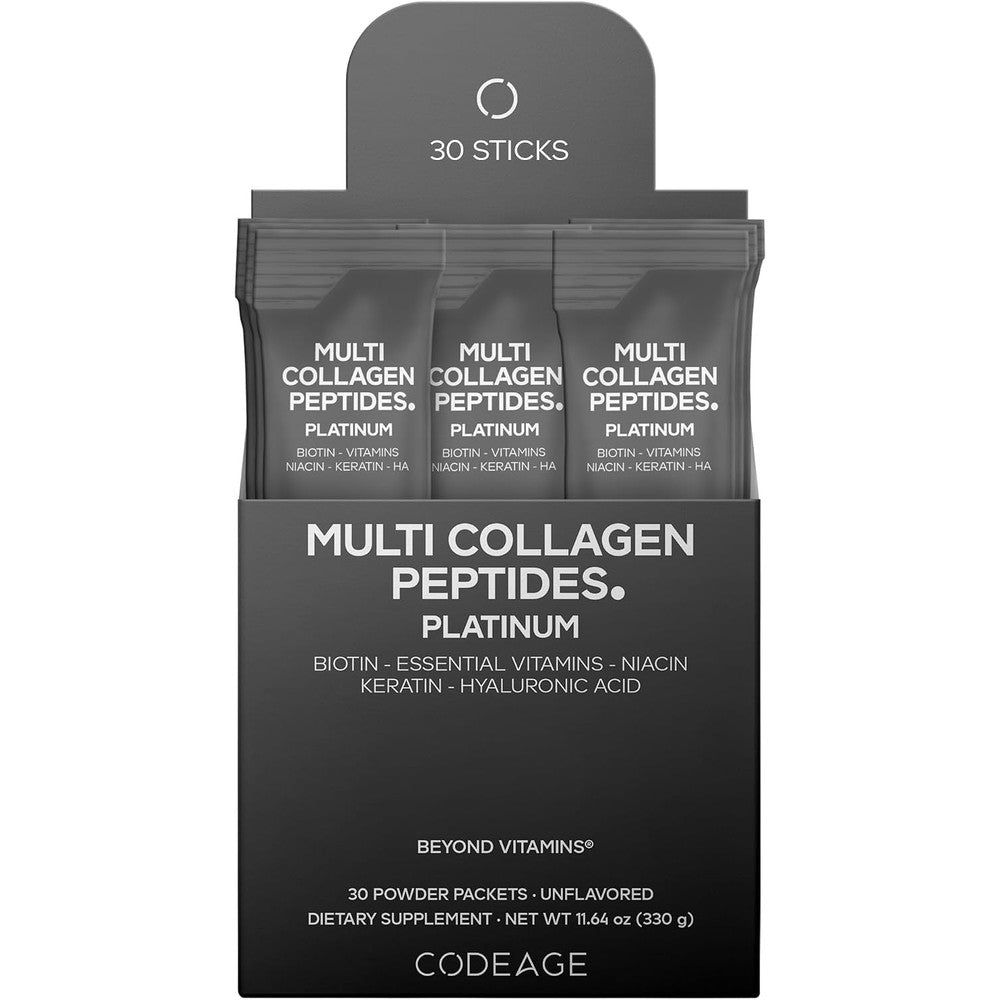 Codeage Multi Collagen Stick Packs, Biotin 10,000 Mcg, Keratin, 30 Packets
