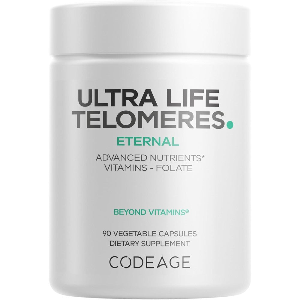 Codeage Ultra Life Telomeres Supplement With 5-MTHF Folate Methylcobalamin Vitamin B12 And Ashwagandha 90 Capsules