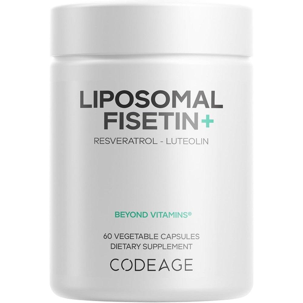 Codeage Liposomal Fisetin 500 Milligrams, Resveratrol, Luteolin, 60 Capsules