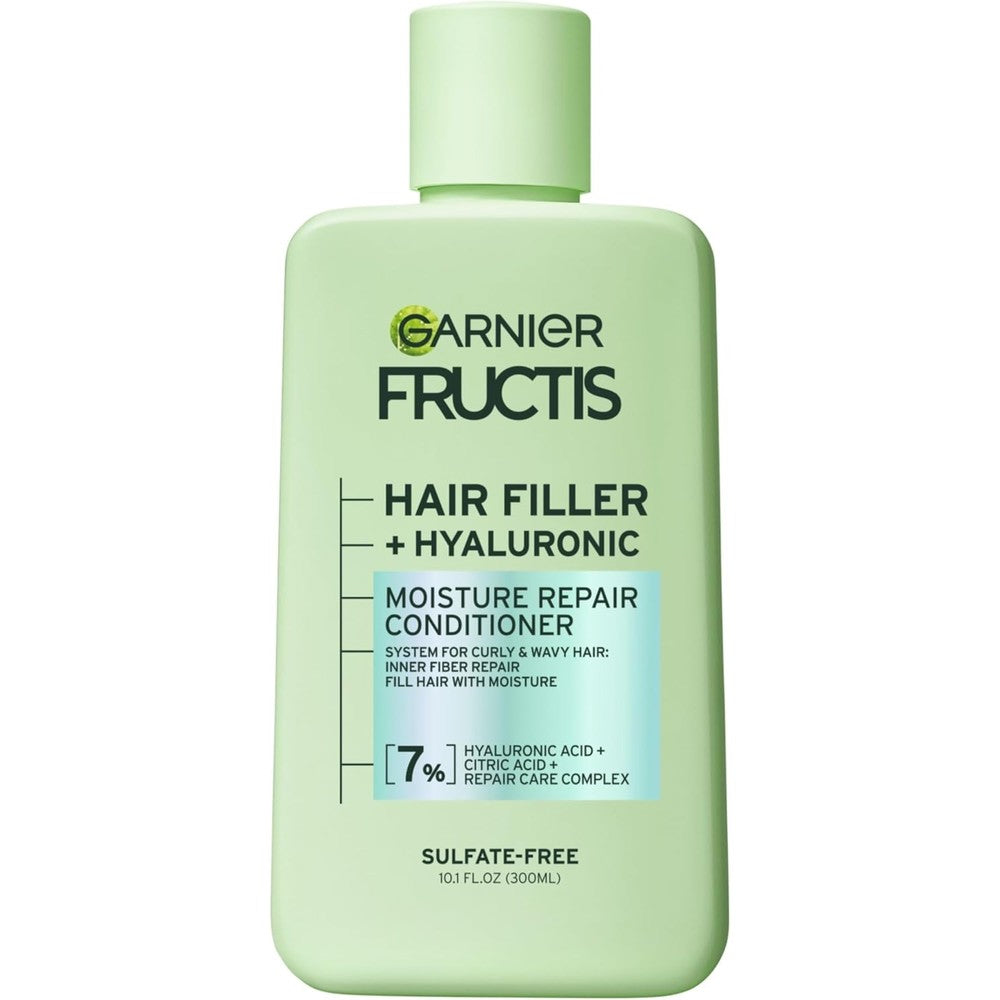 Garnier Fructis Hair Filler Moisture Repair Conditioner Sulfate Free For Curly And Wavy Hair With Hyaluronic Acid 10.1 Fluid Ounce 1 Count