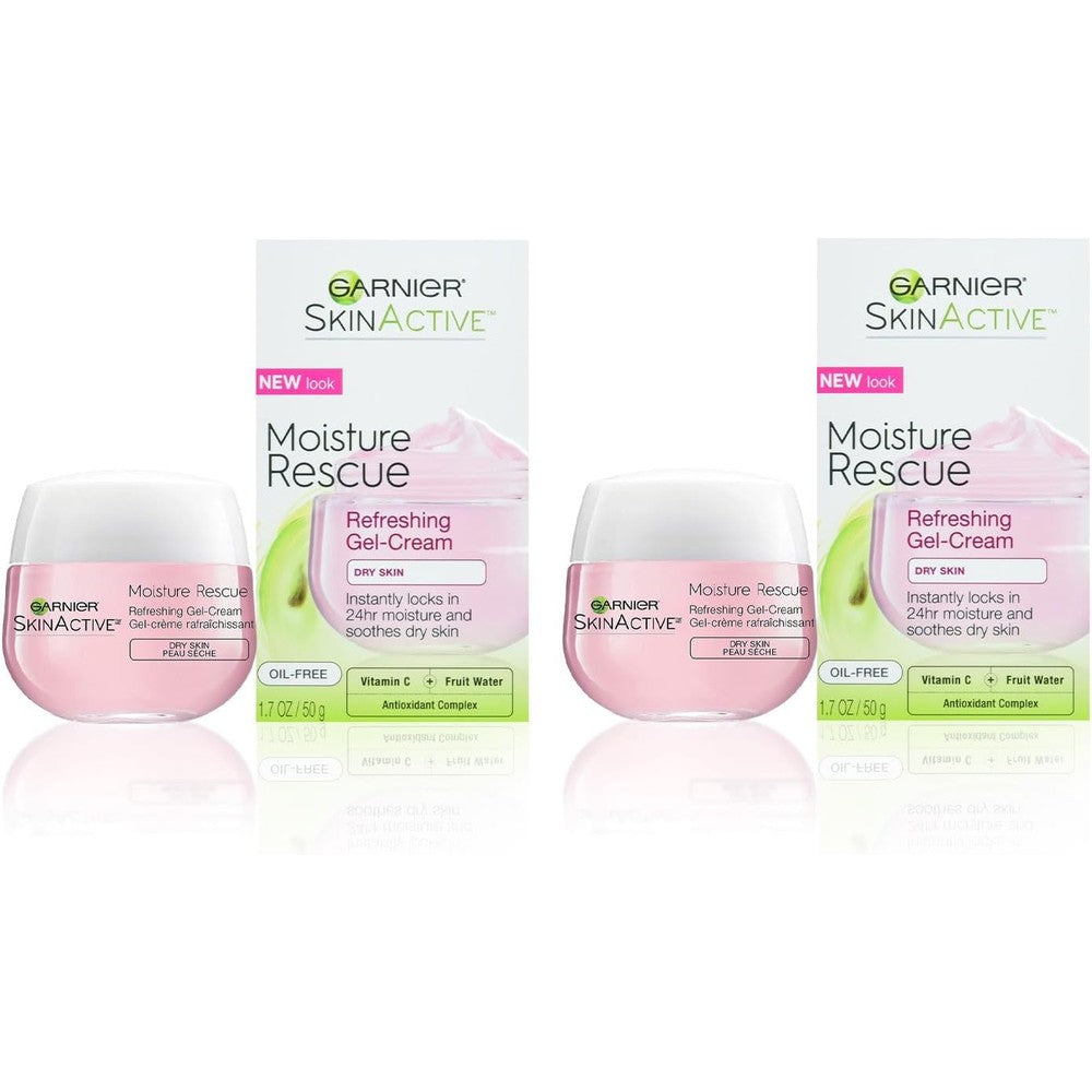 Garnier Moisture Rescue Refreshing Gel-Cream for Dry Skin Oil-Free 1.7 Fluid Ounce 2 Count