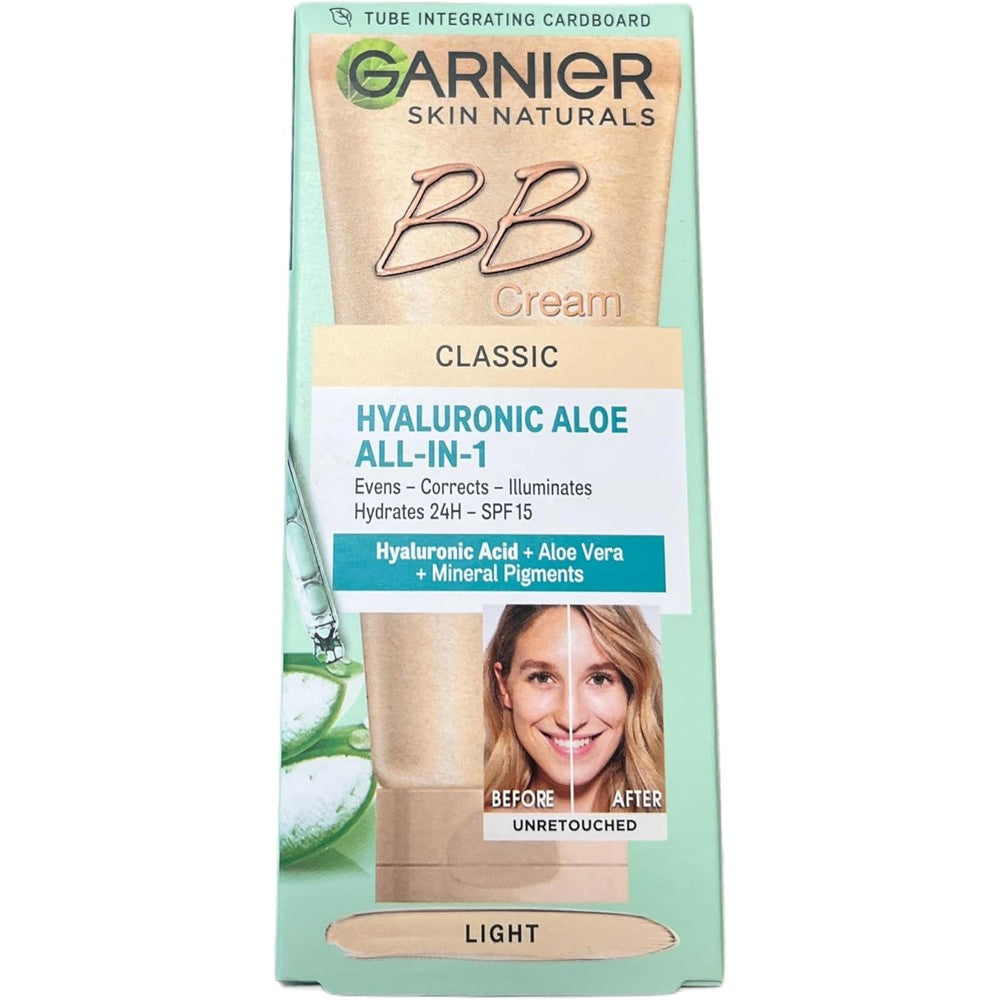 Garnier Skin Naturals Classic Hyaluronic Aloe All-In-1 BB Light Cream, 50 Milliliters