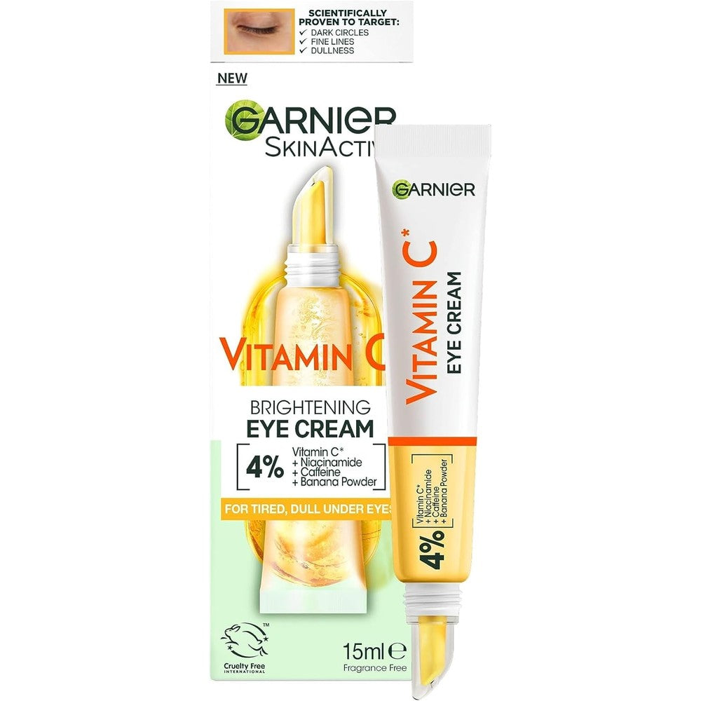 Garnier Eye Cream With 4% Vitamin C Brightening Eye Treatment For Dark Circles And Under Eye Bags 15ml