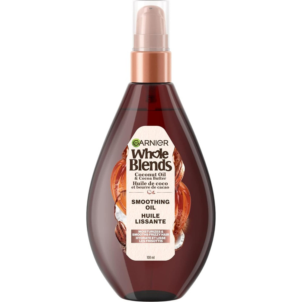 Garnier Whole Blends Smoothing Oil With Coconut Oil And Cocoa Butter Extracts 3.4 Fluid Ounce (1 Count)