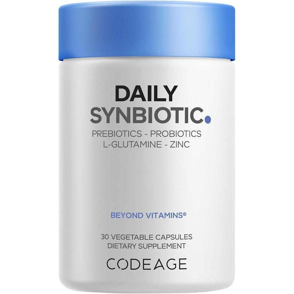 Codeage Daily Synbiotic Lactobacillus L-Glutamine Shelf Stable 30 Count Probiotics With 30 Billion CFU