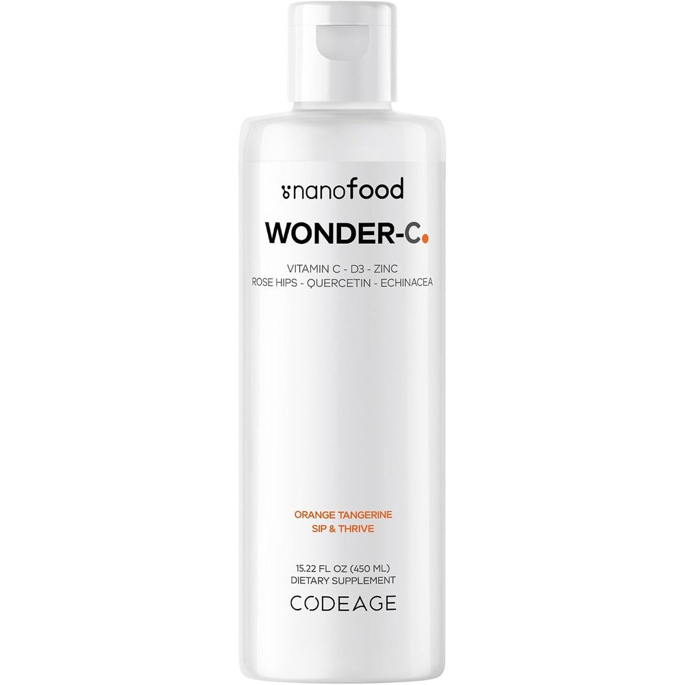 Codeage Nanofood Wonder C Liposomal Liquid Vitamin C 1000mg With Vitamins D3 E And Zinc Orange Tangerine 15.22 Fluid Ounces