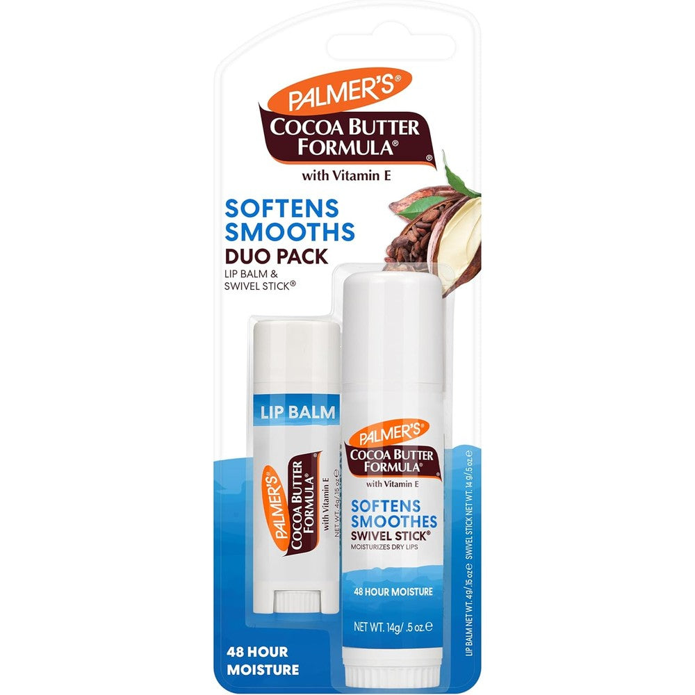 Palmer's Cocoa Butter Formula Lip Balm And Moisturizing Swivel Stick Duo Pack Of 2