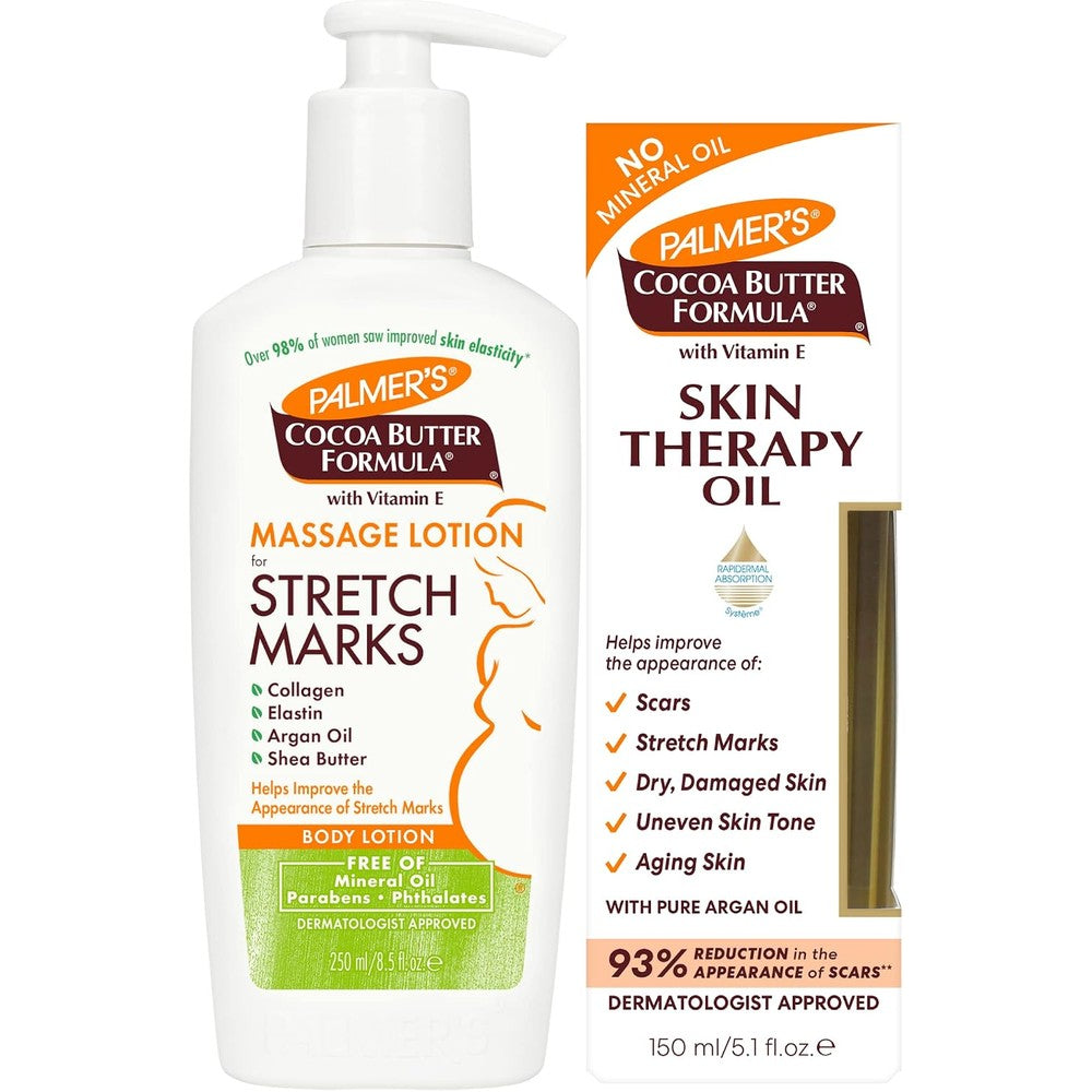 Palmer's Skin Care Duo for Stretch Marks and Weight Change Body Massage Lotion 8.5 Fluid Ounce and Massage Oil 5.1 Fluid Ounce