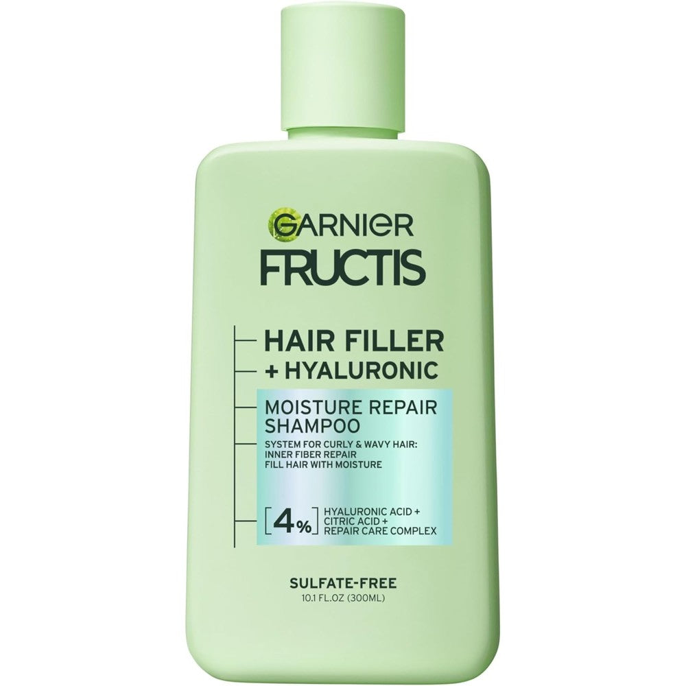 Garnier Fructis Hair Filler Moisture Repair Sulfate Free Shampoo For Curly And Wavy Hair With Hyaluronic Acid 10.1 Fluid Ounce 1 Count