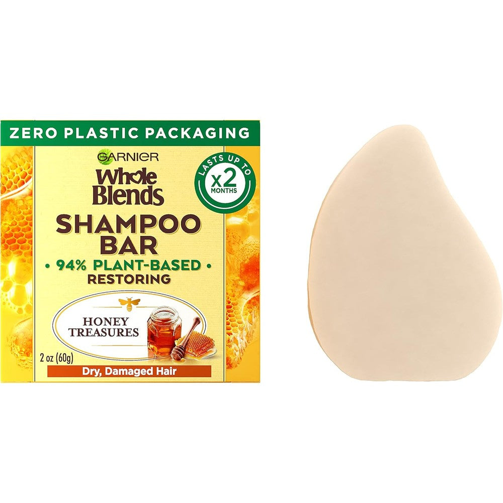 Garnier Whole Blends Restoring Shampoo Bar For Dry Damaged Hair Honey Treasures 2 Ounces 1 Count