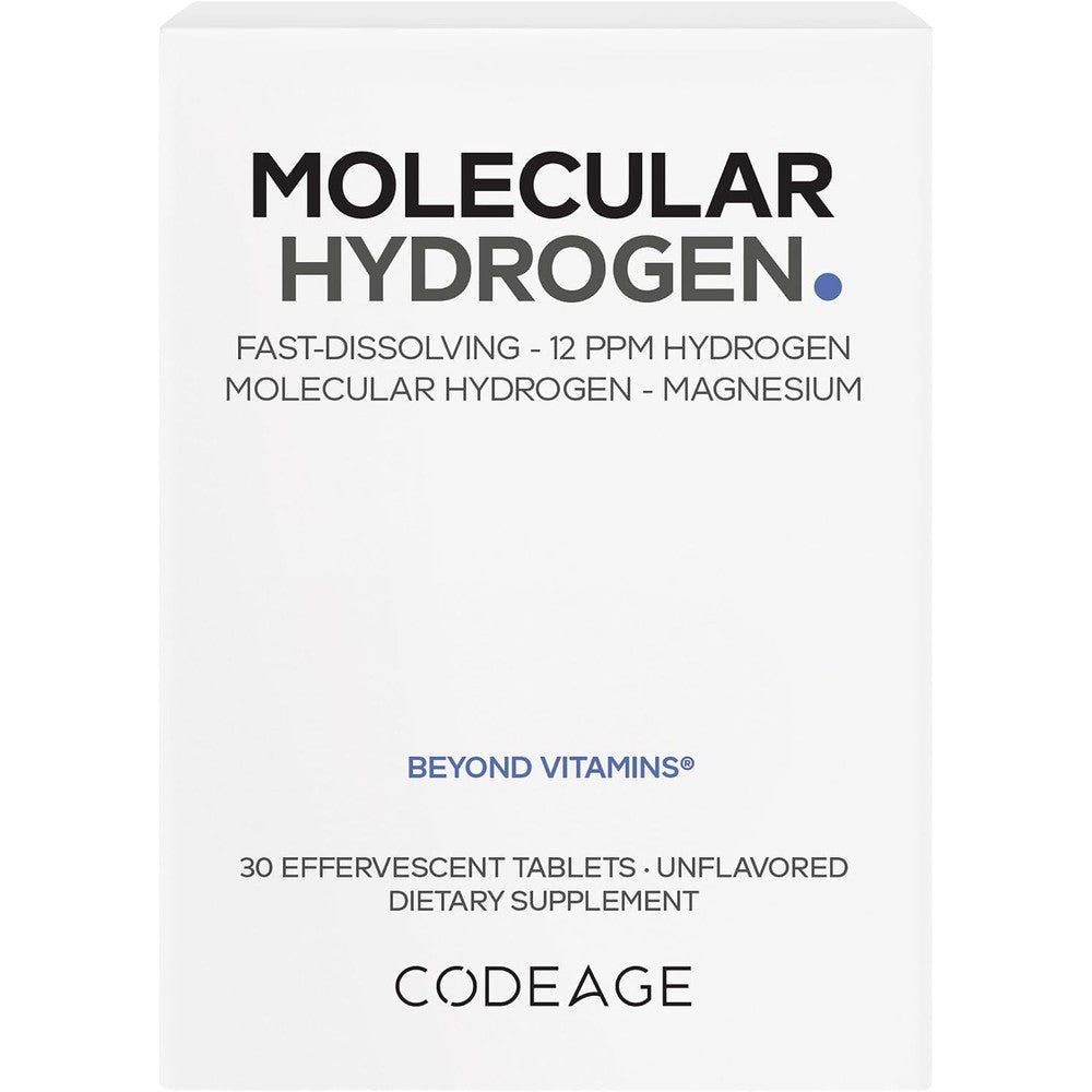 Codeage Molecular Hydrogen Tablets 12 PPM Elemental Magnesium Vegan 30 Count