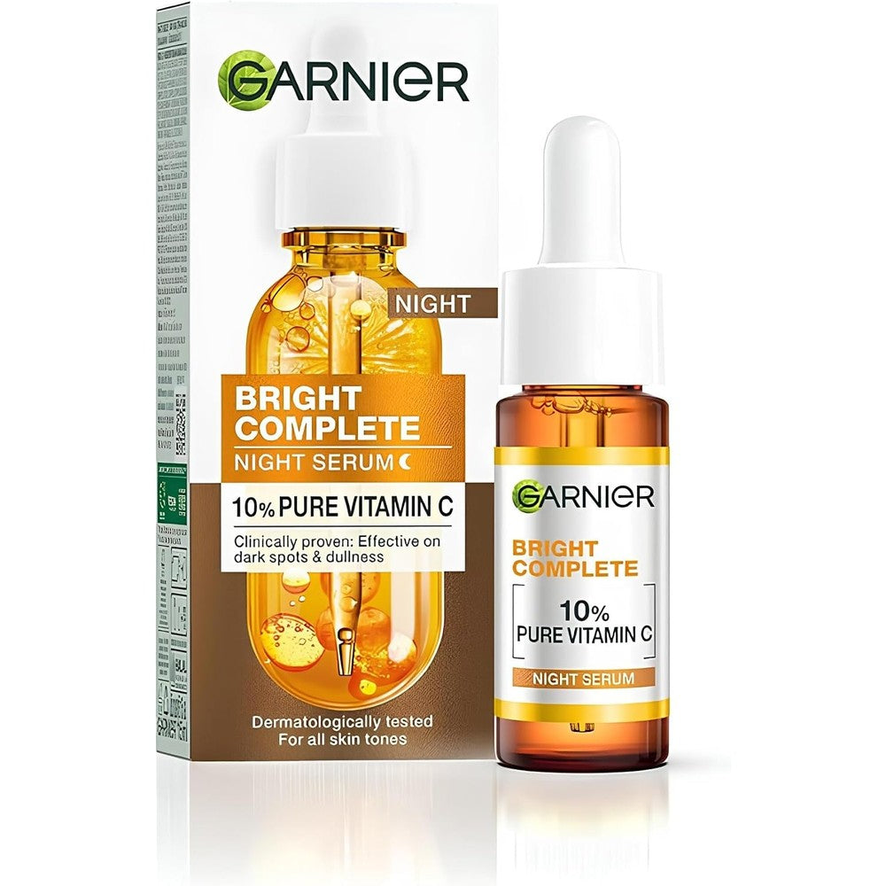 Garnier Targeted Anti Dark Spot Night Serum For Face With 10 Percent Pure Vitamin C And Hyaluronic Acid 30 Milliliters