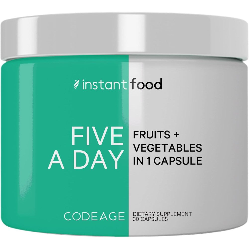 Codeage Instantfood Five A Day Fruits And Veggies Nutrients 30 Capsules Whole Food Phytonutrient Equivalent Of 5 Servings Vegan Non GMO