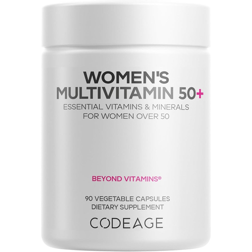 Codeage Women's Multivitamin 50 Plus Supplement - 90 Vegetable Capsules - Essential Vitamins, Minerals, CoQ10, Hyaluronic Acid, And Probiotics