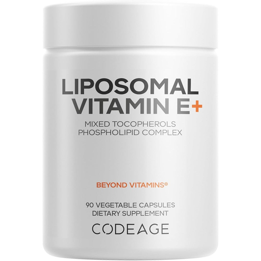 Codeage Liposomal Vitamin E Supplement All Vitamin E Tocopherols 3 Month Supply Alpha Beta Gamma And Delta Mixed Tocopherols 90 Capsules