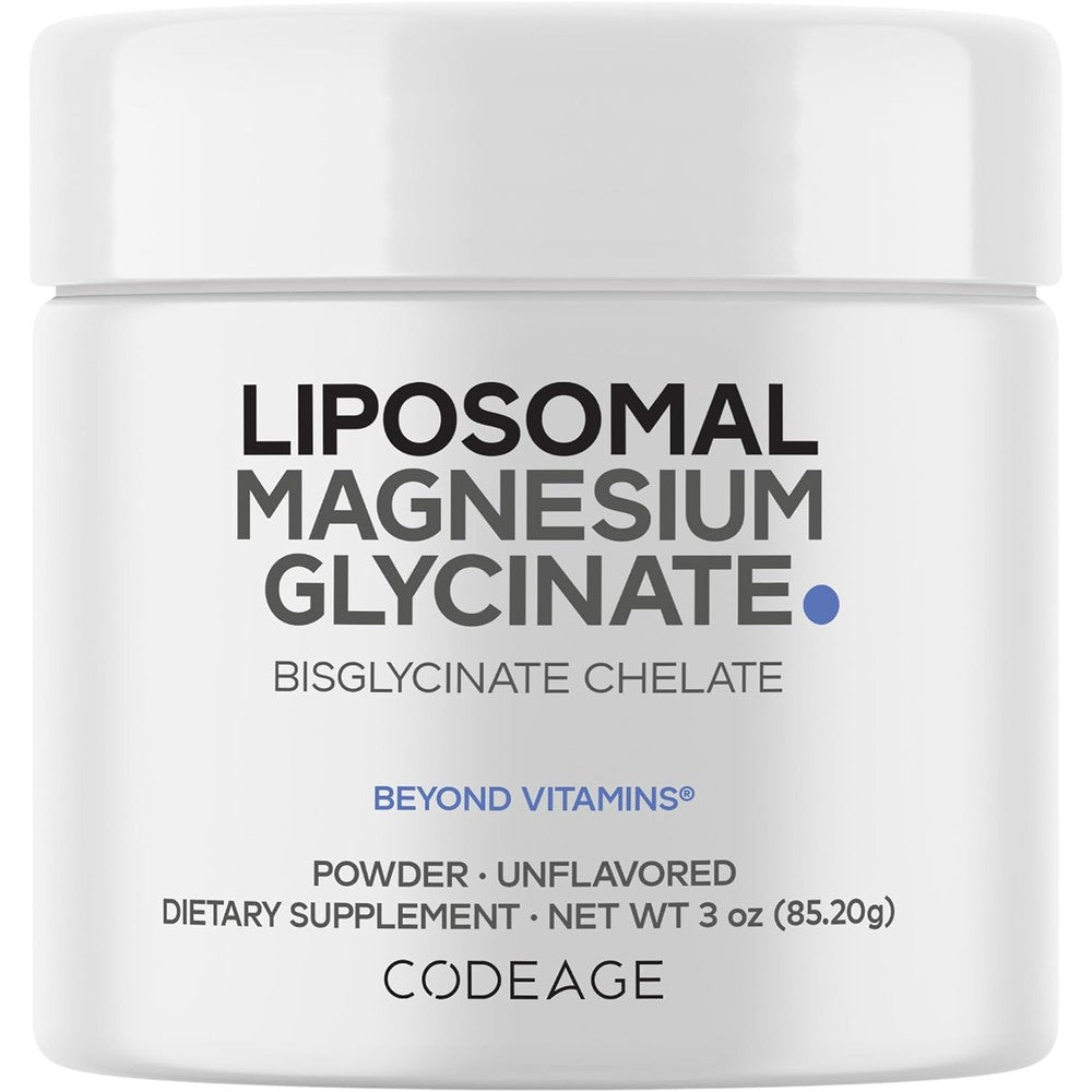 Codeage Liposomal Magnesium Glycinate Powder Bisglycinate Unflavored 3 Ounces