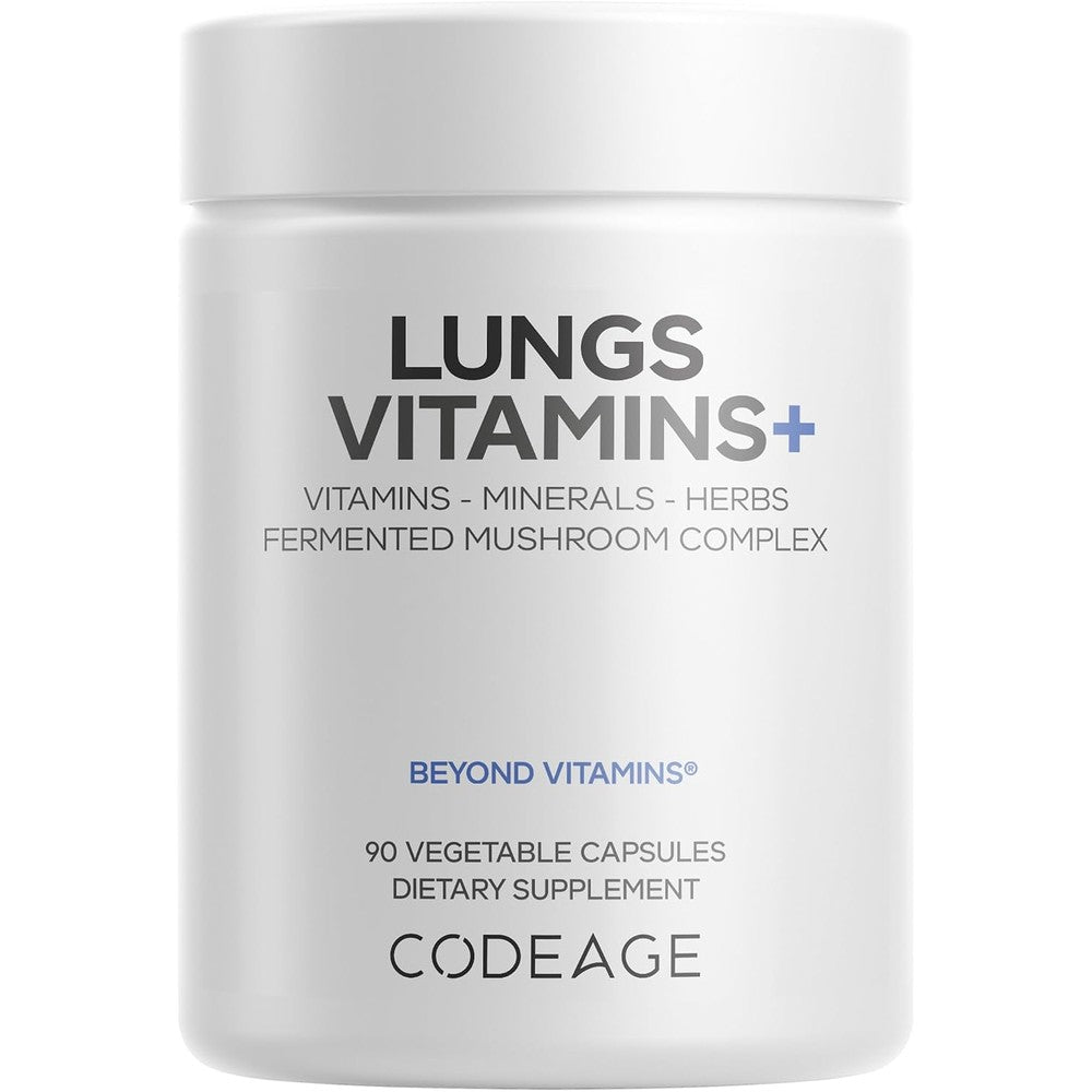 Codeage Lung Vitamins Cordyceps Reishi Chaga Zinc 90 Capsules Respiratory Support Blend With Vitamins And Minerals