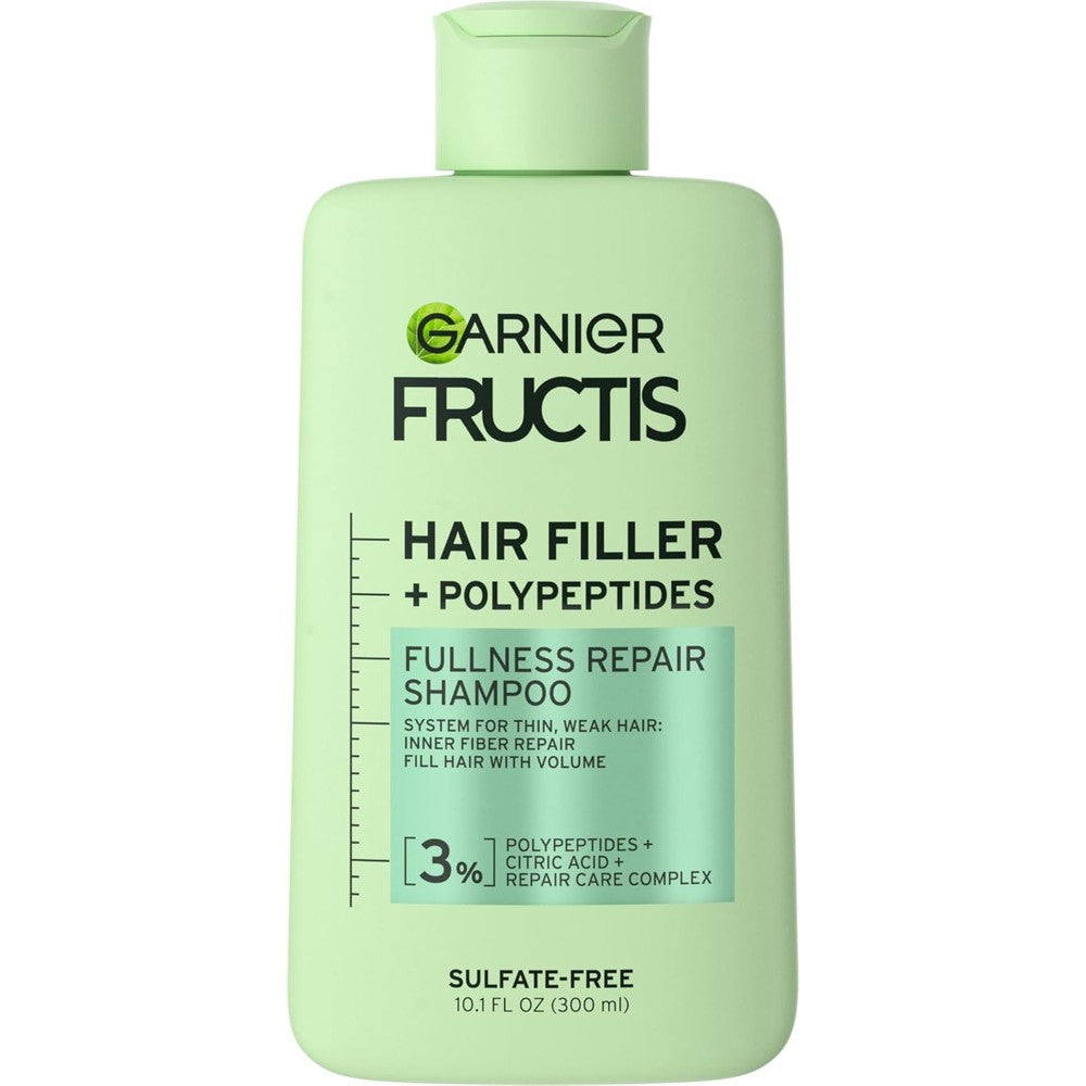 Garnier Fructis Hair Filler Fullness Repair Shampoo Volumizing Shampoo with Polypeptides and Hair Repair Complex for Thin Weak Split Ends 10.1 Flui...