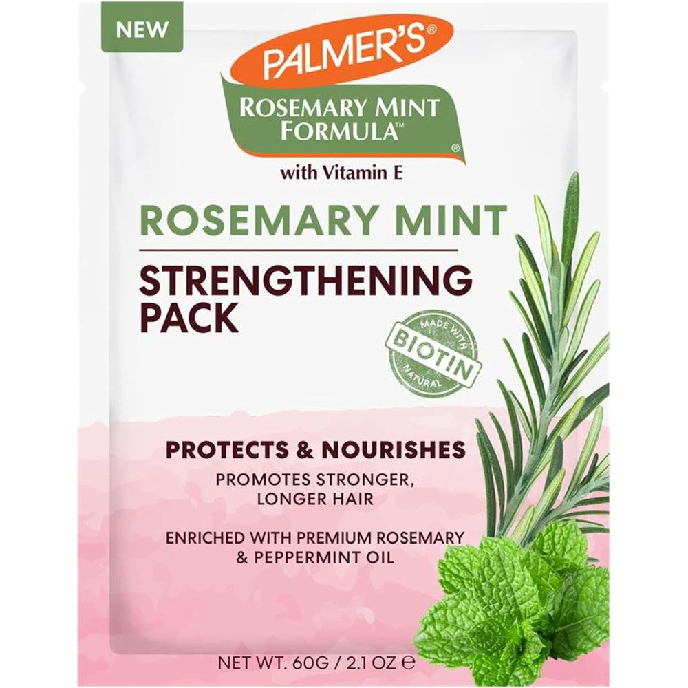Palmer's Rosemary Mint Strengthening Pack Hair Mask 2.1 Fluid Ounces Nourishing Treatment For Anti-Breakage And Hair Growth