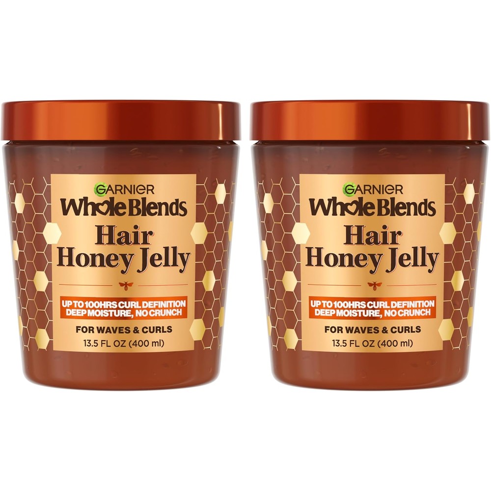 Garnier Whole Blends Hair Honey Jelly For Defining Wavy And Curly Hair, 13.5 Fluid Ounce, 2 Count
