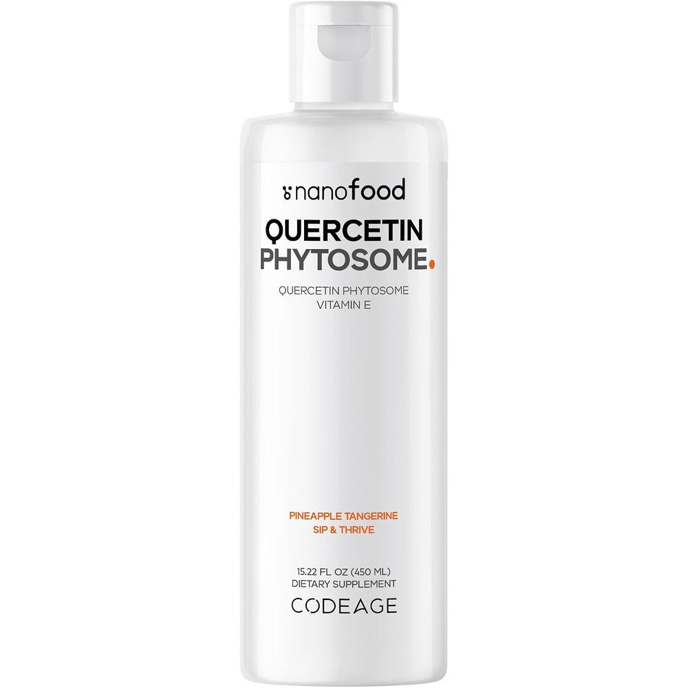 Codeage Liquid Quercetin Phytosome Supplement 1000 Milligrams Dihydrate Liposomal Delivery Pineapple Tangerine 15.22 Fluid Ounces