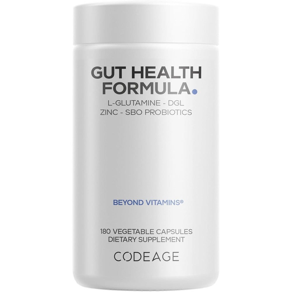 Codeage Gut Health L-Glutamine Turkey Tail DGL Licorice 180 Capsules