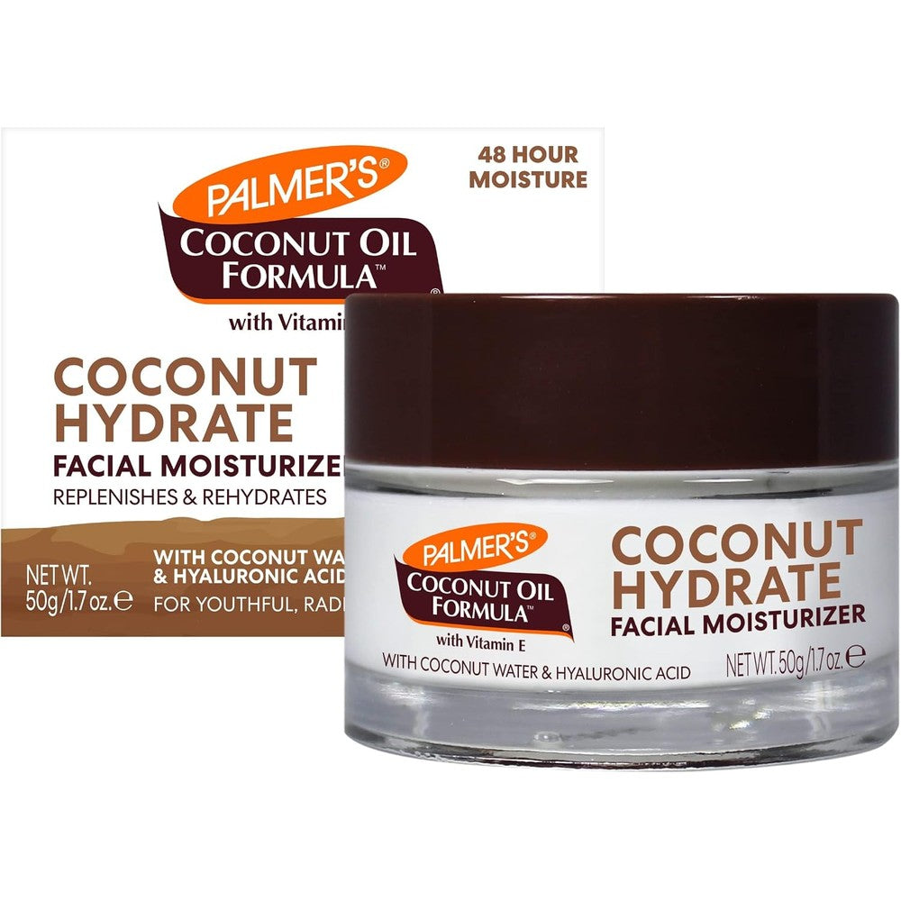 Palmer's Coconut Oil Formula Coconut Water Facial Moisturizer Replenishing Face Cream With Hyaluronic Acid 1.7 Ounce