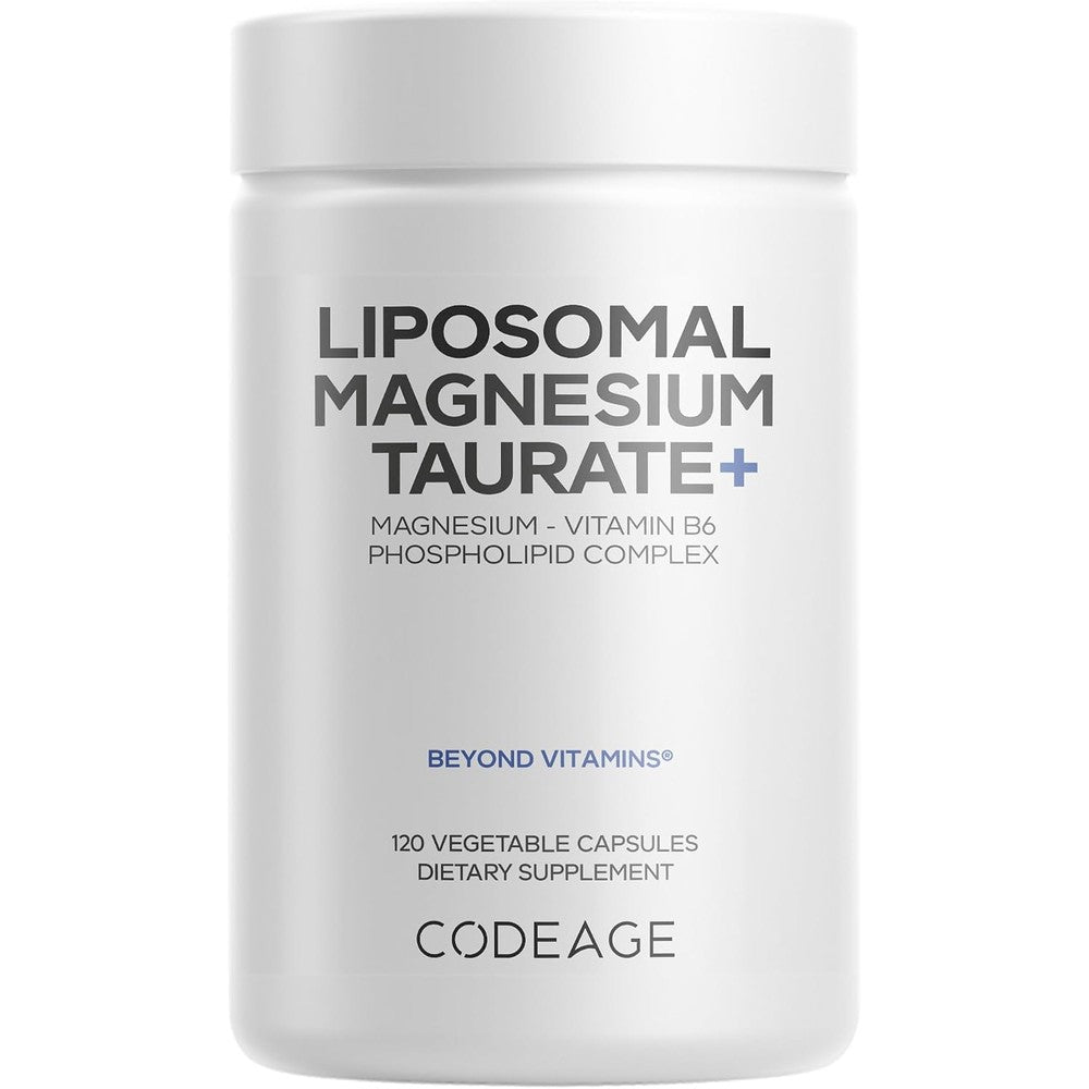 Codeage Liposomal Magnesium Taurate Plus Supplement With Vitamin B6 120 Vegetable Capsules