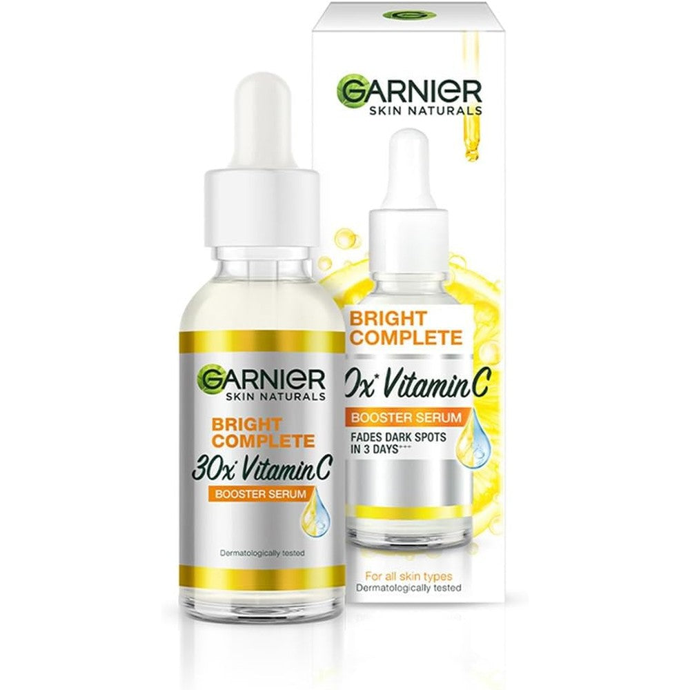 Garnier Bright Complete Vitamin C Booster Face Serum With Niacinamide And Salicylic Acid For Spot Reduction And Skin Brightening 30 Milliliters