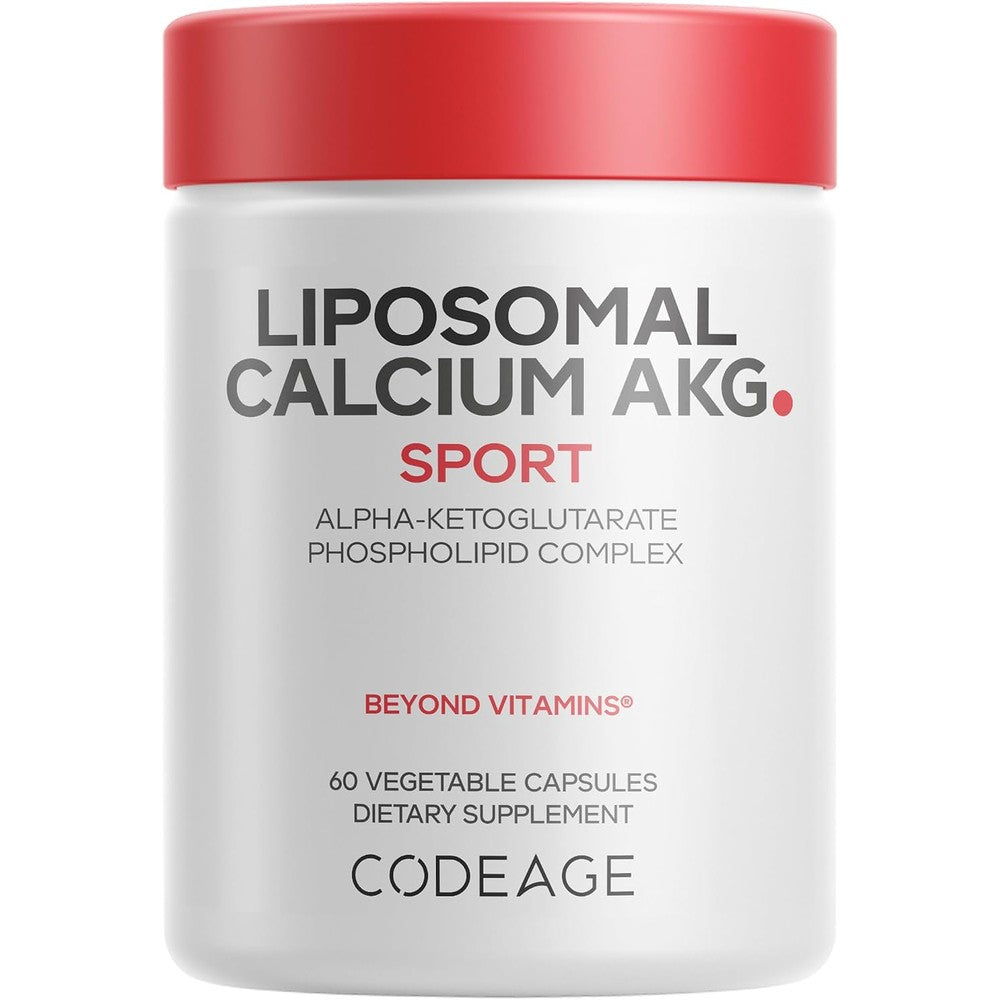Codeage Liposomal Calcium AKG Supplement Alpha Ketoglutarate 700 Milligrams 60 Vegetable Capsules