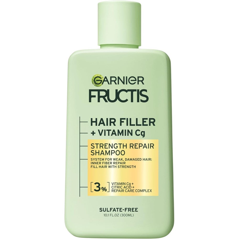 Garnier Fructis Hair Filler Strength Repair Shampoo With Vitamin Cg Sulfate Free For Weak Damaged Hair 10.1 Fluid Ounce 1 Count