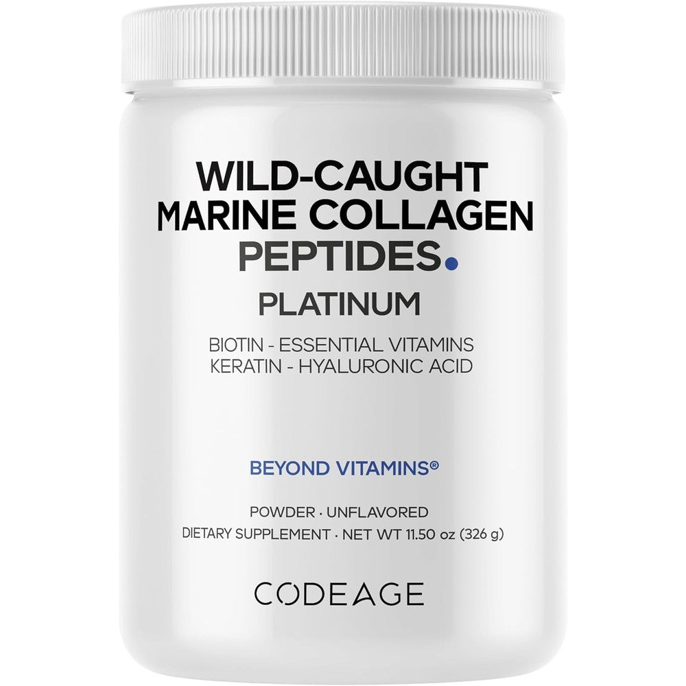 Codeage Marine Collagen Powder With Biotin 10,000 Mcg And Hyaluronic Acid 11.5 Ounces
