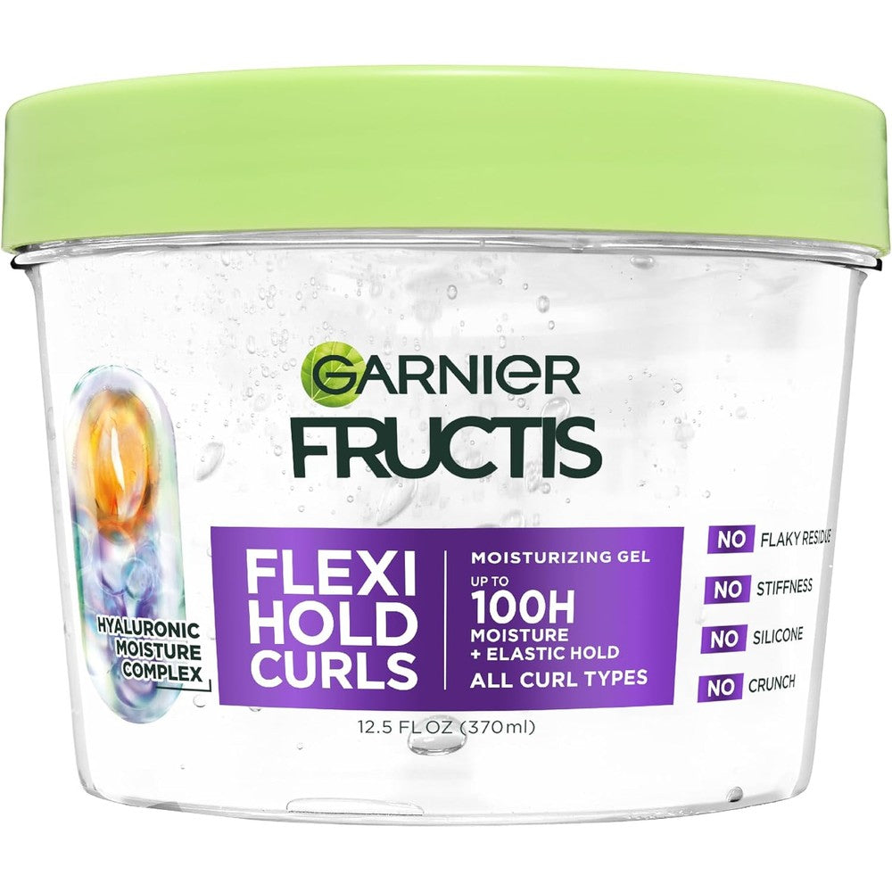 Garnier Fructis Flexi Hold Curls Moisturizing Gel Curl Hair Styling Gel With Hyaluronic Moisture Complex 12.5 Fluid Ounce