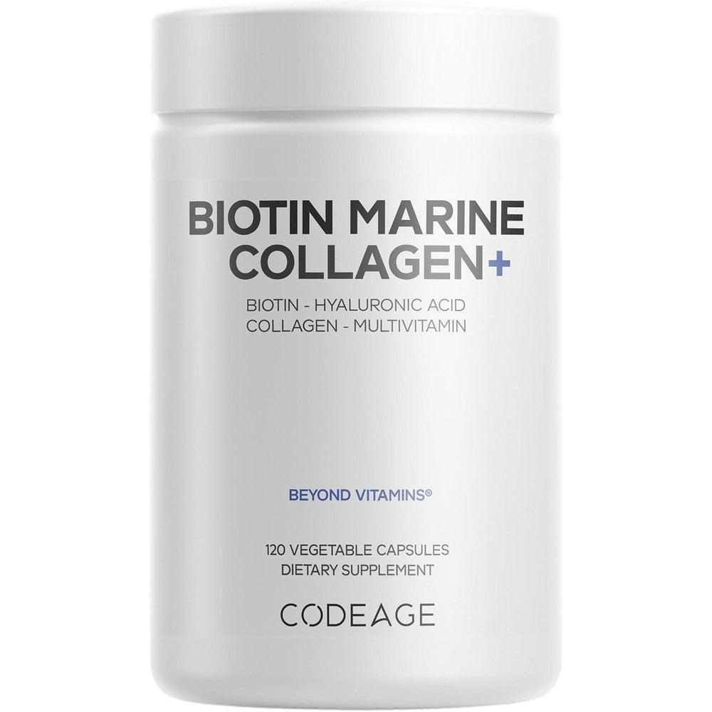 Codeage Biotin Marine Collagen Hyaluronic Acid Vitamin C 120 Capsules