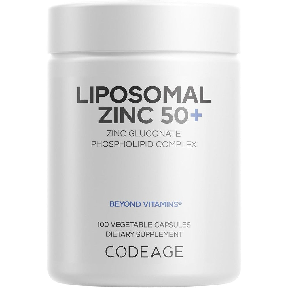 Codeage Liposomal Zinc 50 Milligrams Zinc Gluconate Vegan 100 Capsules