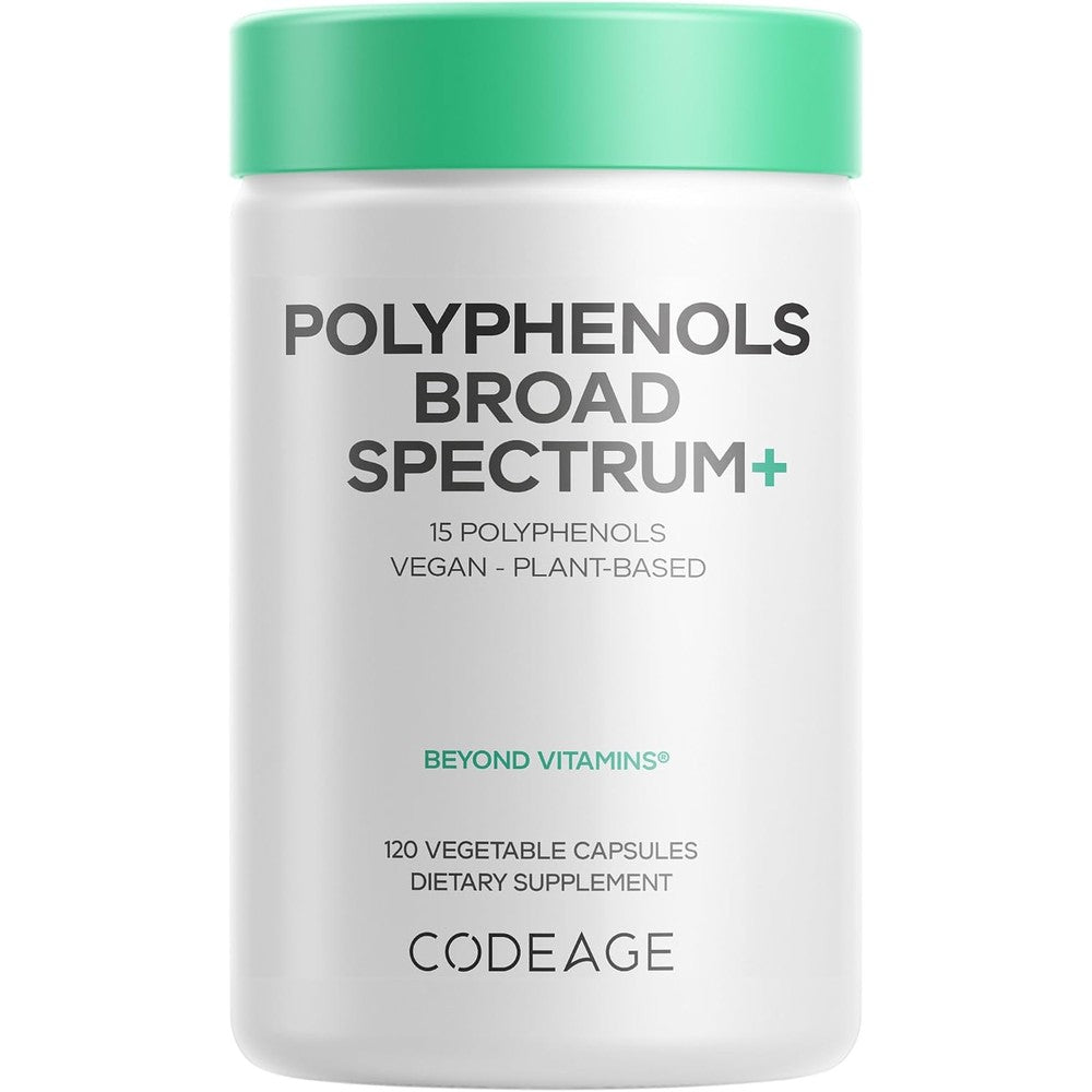 Codeage Polyphenols Quercetin Resveratrol Pomegranate 120 Capsules Broad Spectrum Blend