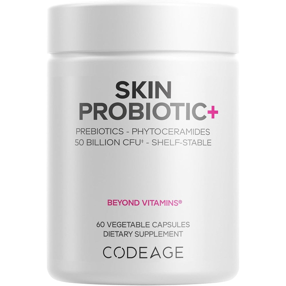 Codeage Skin Probiotics And Prebiotics Skin Care Routine Supplement 50 Billion CFU 60 Capsules