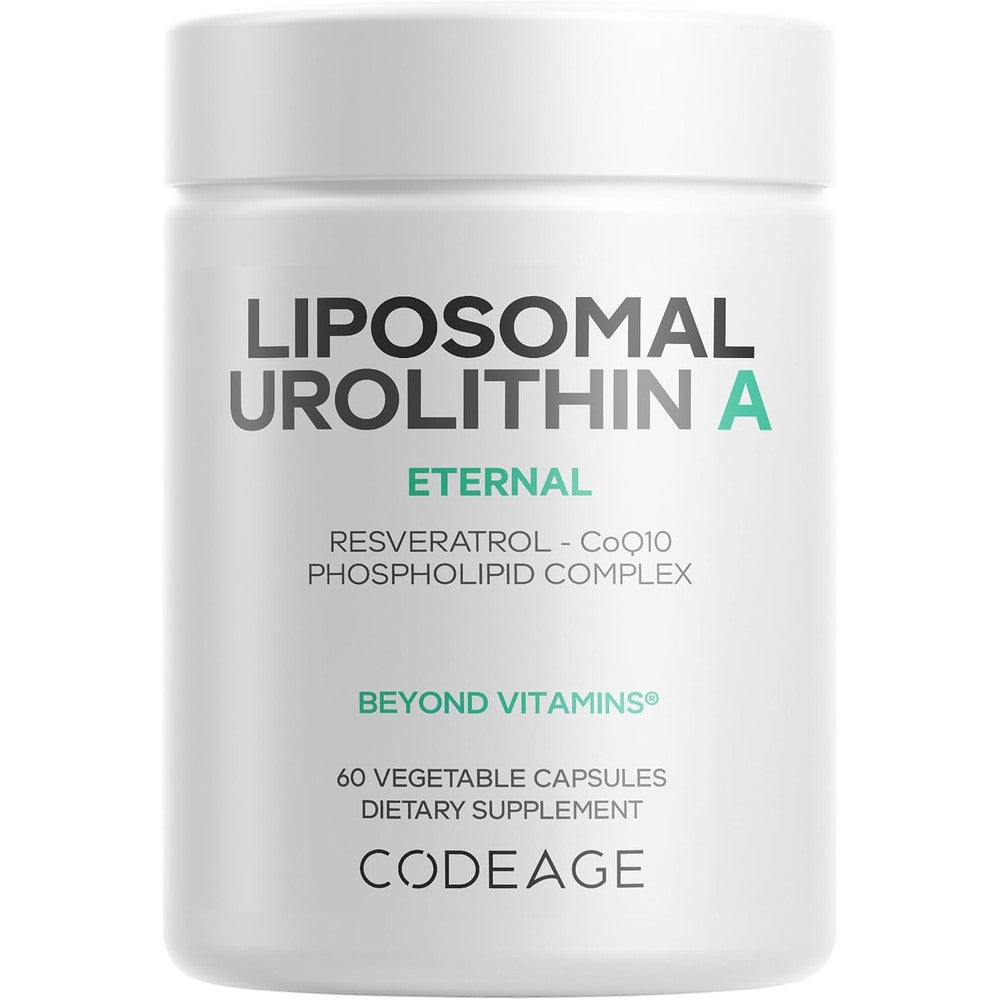 Codeage Liposomal Urolithin A Supplement 500 Milligrams Per Serving With Resveratrol Betaine And CoQ10 60 Vegetable Capsules