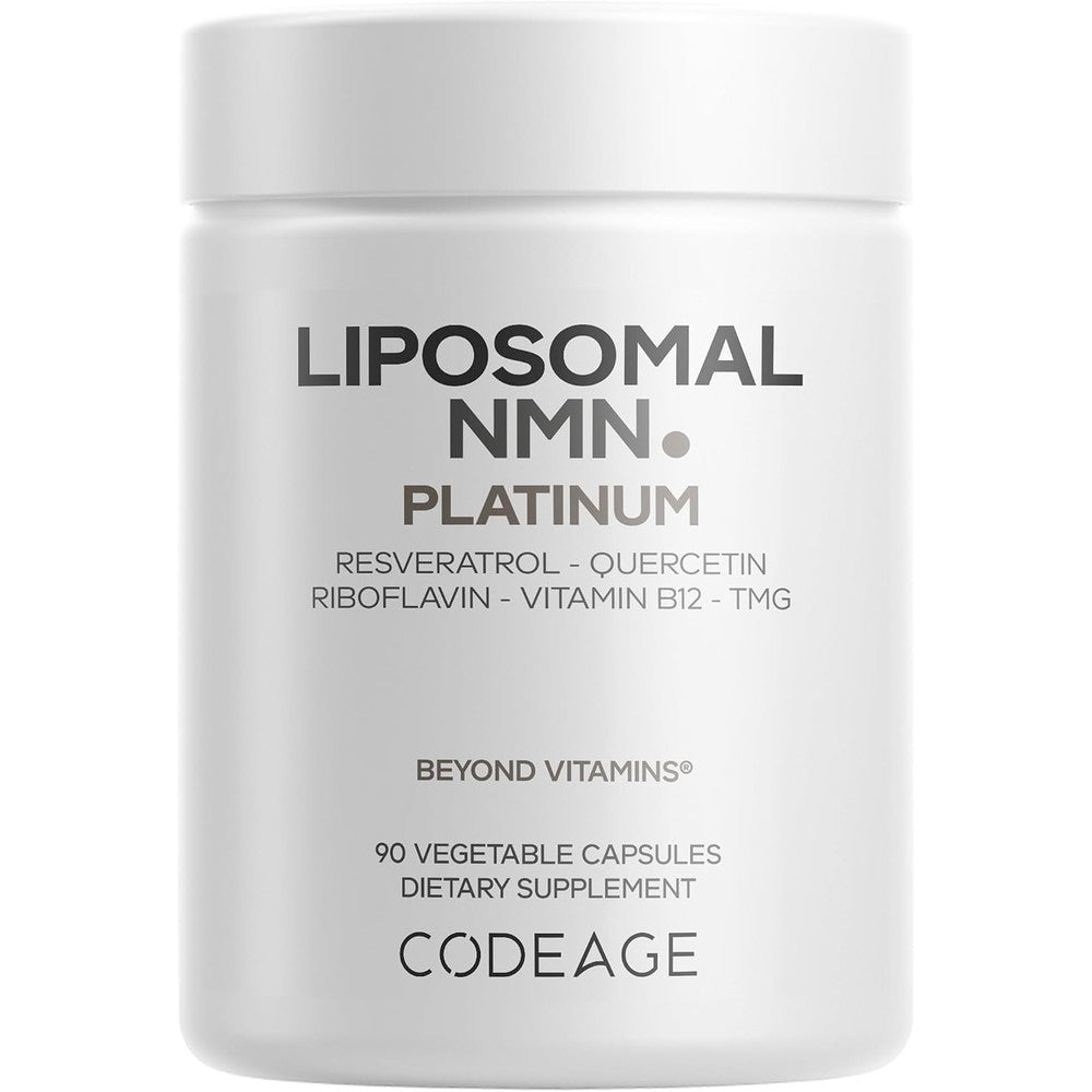 Codeage Liposomal NMN Platinum 500 mg NAD Precursor Supplement With Resveratrol Quercetin And Vitamins 90 Capsules