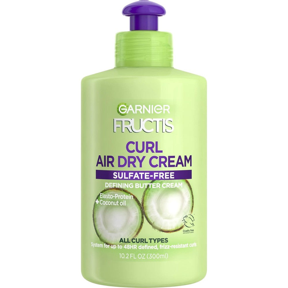 Garnier Fructis Curl Nourish Shampoo Conditioner And Butter Cream Leave In Conditioner For 24 Hour Frizz Control And Intense Moisture 10.2 Fluid Ounce