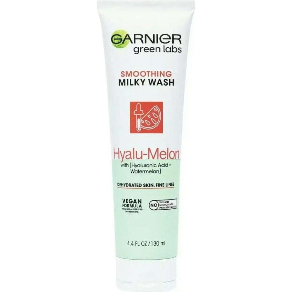 Garnier SkinActive Green Labs Hyalu-Melon Smoothing Milky Washable Cleanser With Hyaluronic Acid And Watermelon 4.4 Fluid Ounces