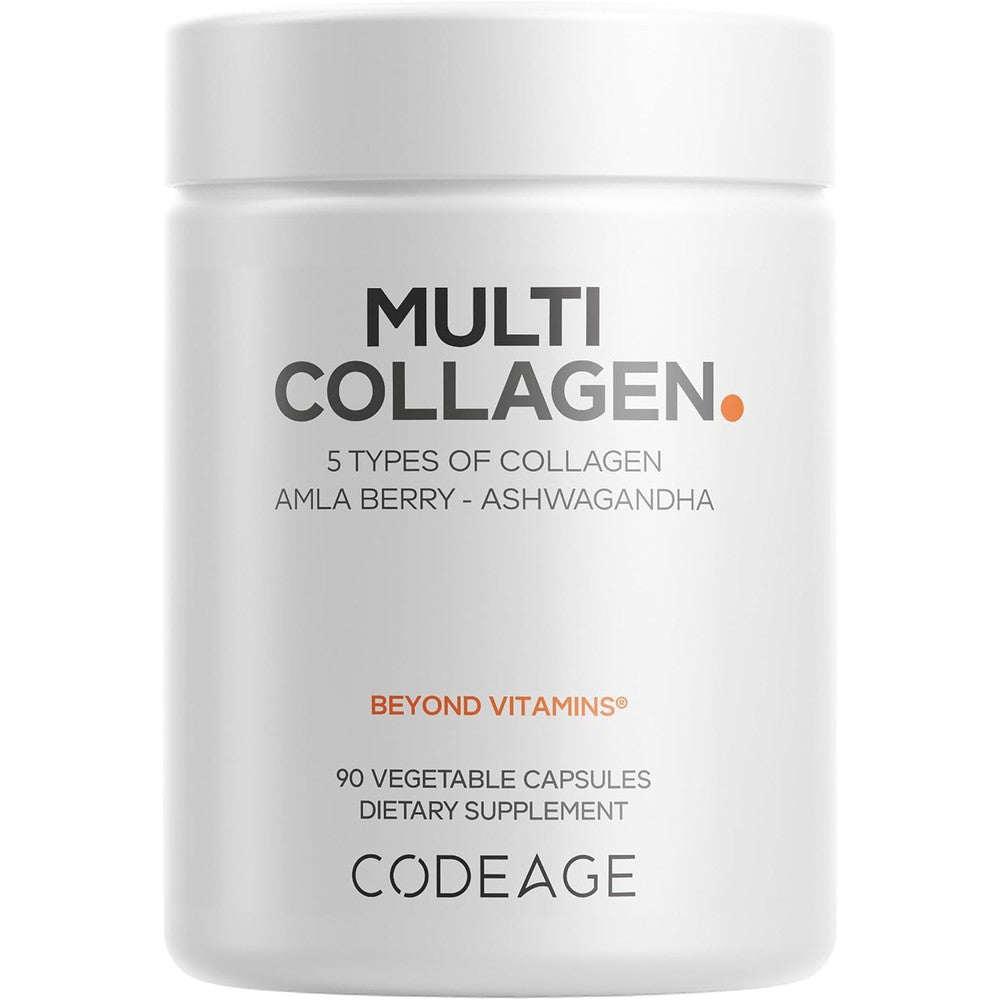 Codeage Multi Collagen Peptides Protein Capsules 5 Collagen Types Grass-Fed Bovine Hydrolyzed Collagen Supplement With Ashwagandha And Amla Berry 9...