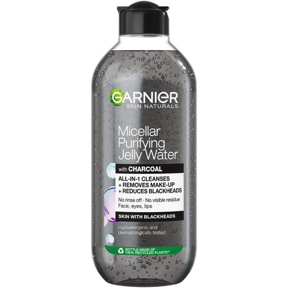 Garnier Micellar Purifying Jelly Water With Charcoal And Salicylic Acid All In One Makeup Remover And Facial Cleanser 400 Milliliters